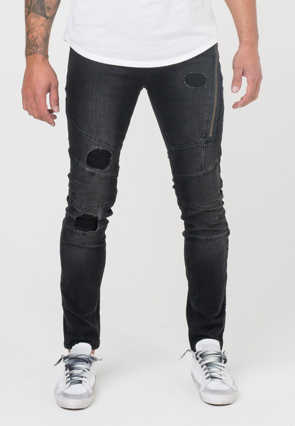 RELIGION Vault Dropped Crotch Skinny Jeans