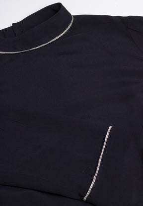 RELIGION Centre High Neck Black Top