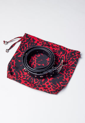 RELIGION Shine Black Leather Belt