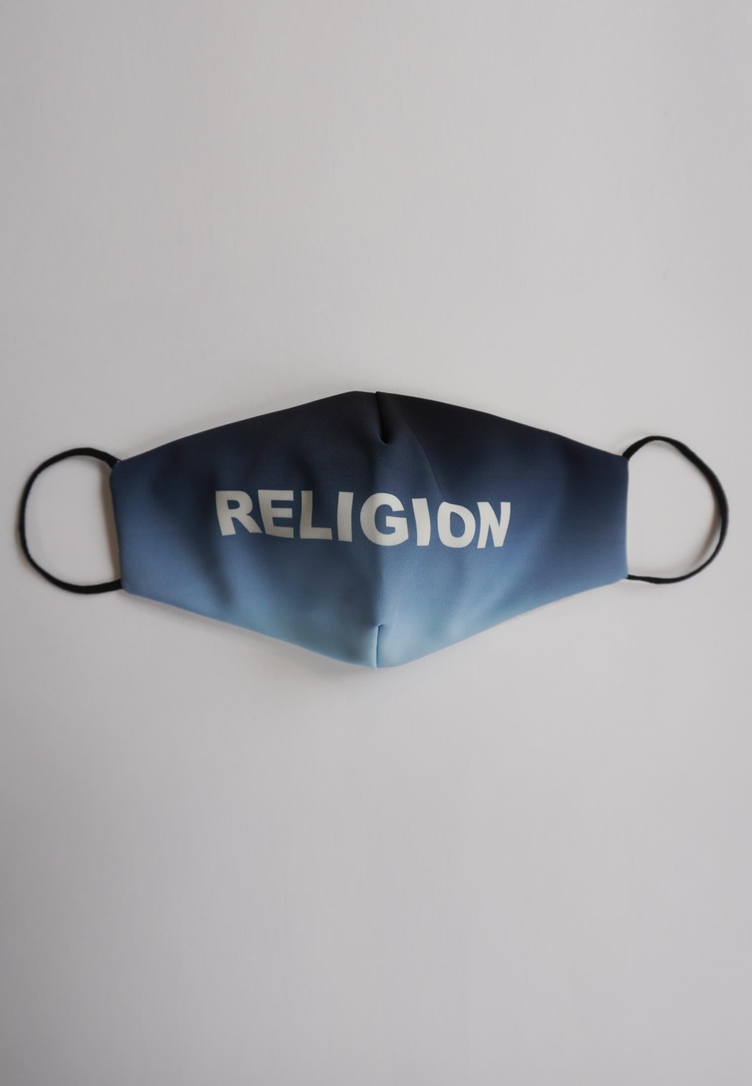 RELIGION Face Mask Gradient Baby Blue Print
