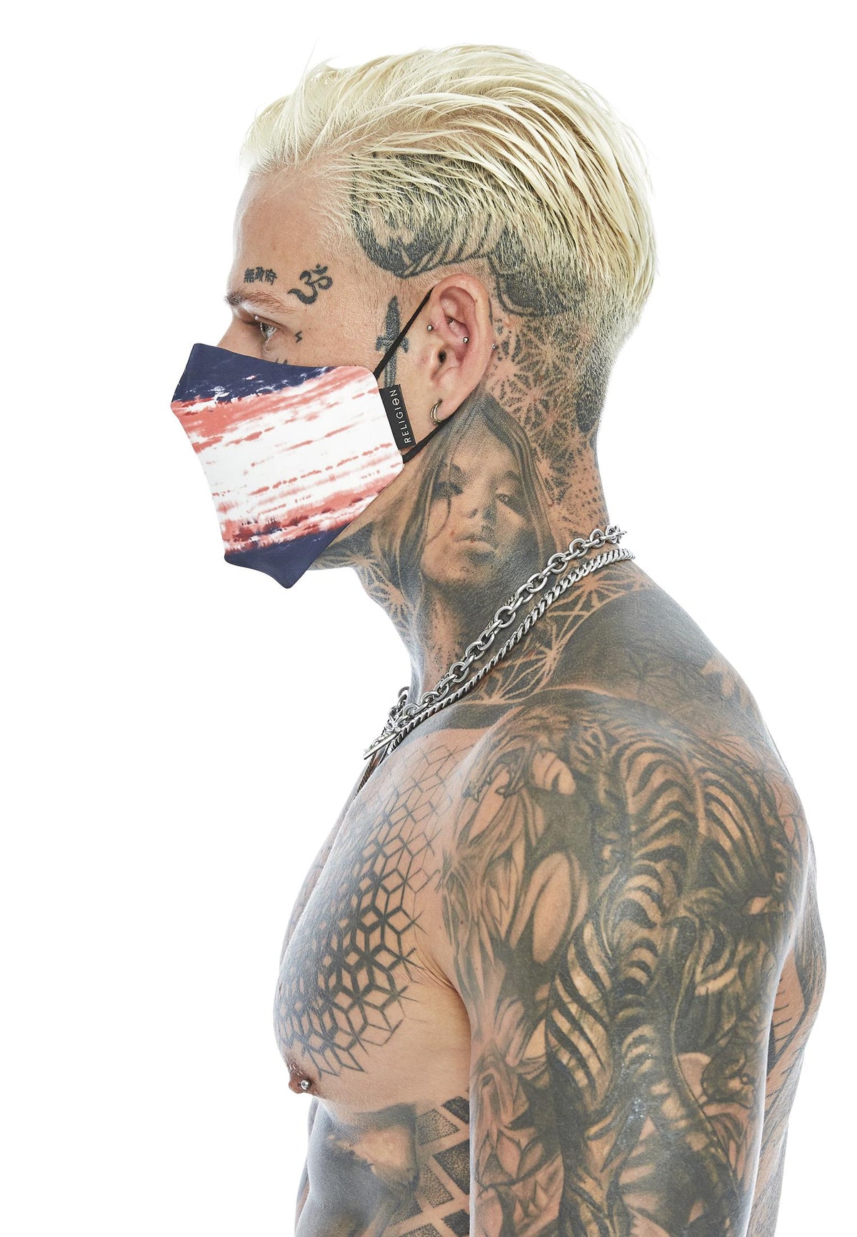 RELIGION Face Mask Red Tie-Dye