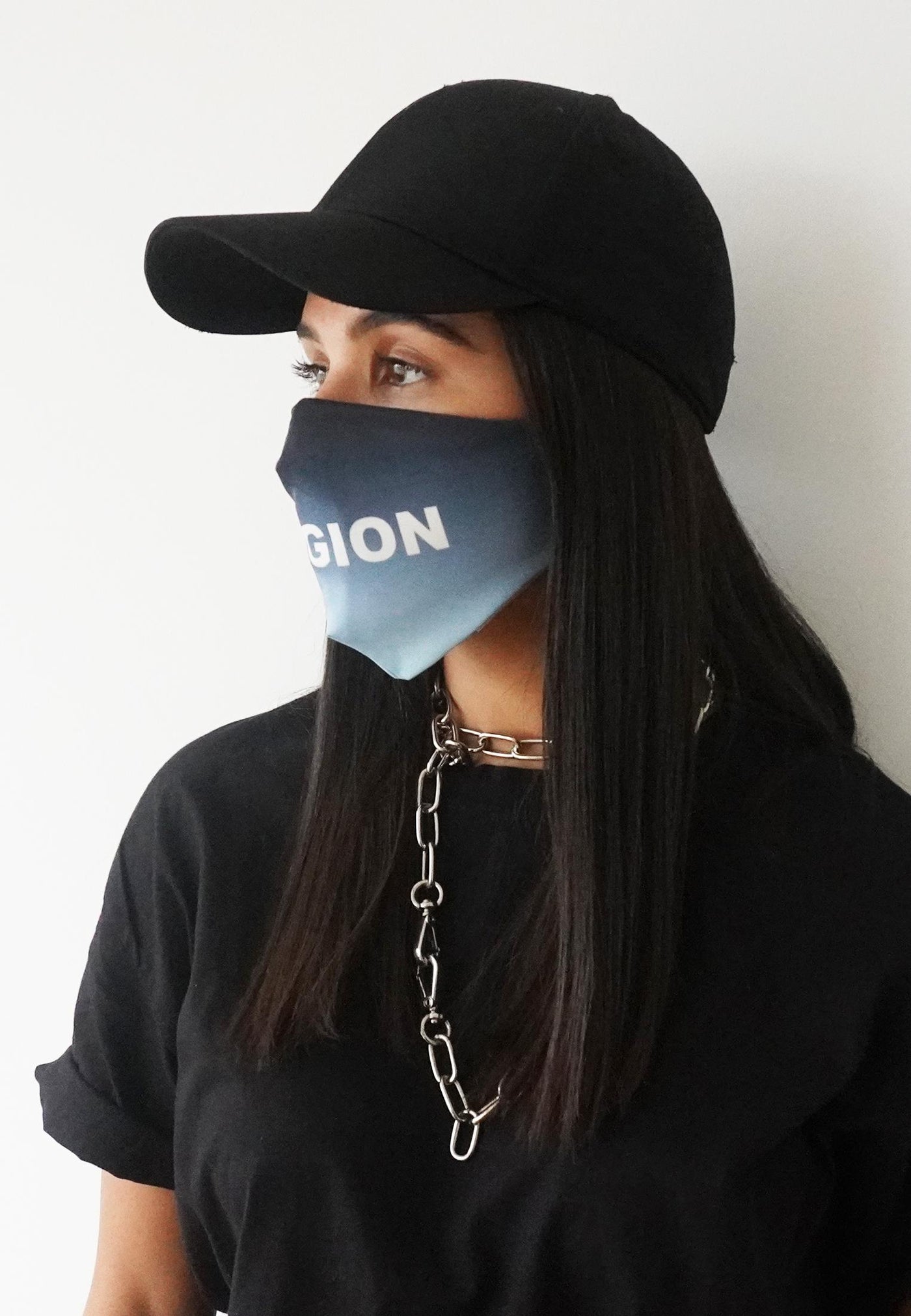 RELIGION Face Mask Gradient Baby Blue Print